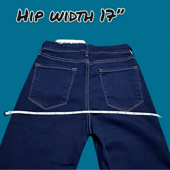 🎉HOST PICK!🎉NWT FRAME Le Bell Cropped Flare Jeans in Deep Indigo Blue. Size 26 - Picture 11 of 13